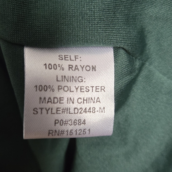 Baltic Born Hunter Green V-Neck Tiered Midi Dress Smocked Top Flutter Sleeves - Picture 7 of 10